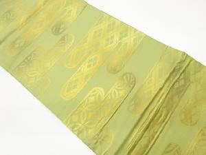 リサイクル　ヱ霞に七宝・菱模様織出し袋帯